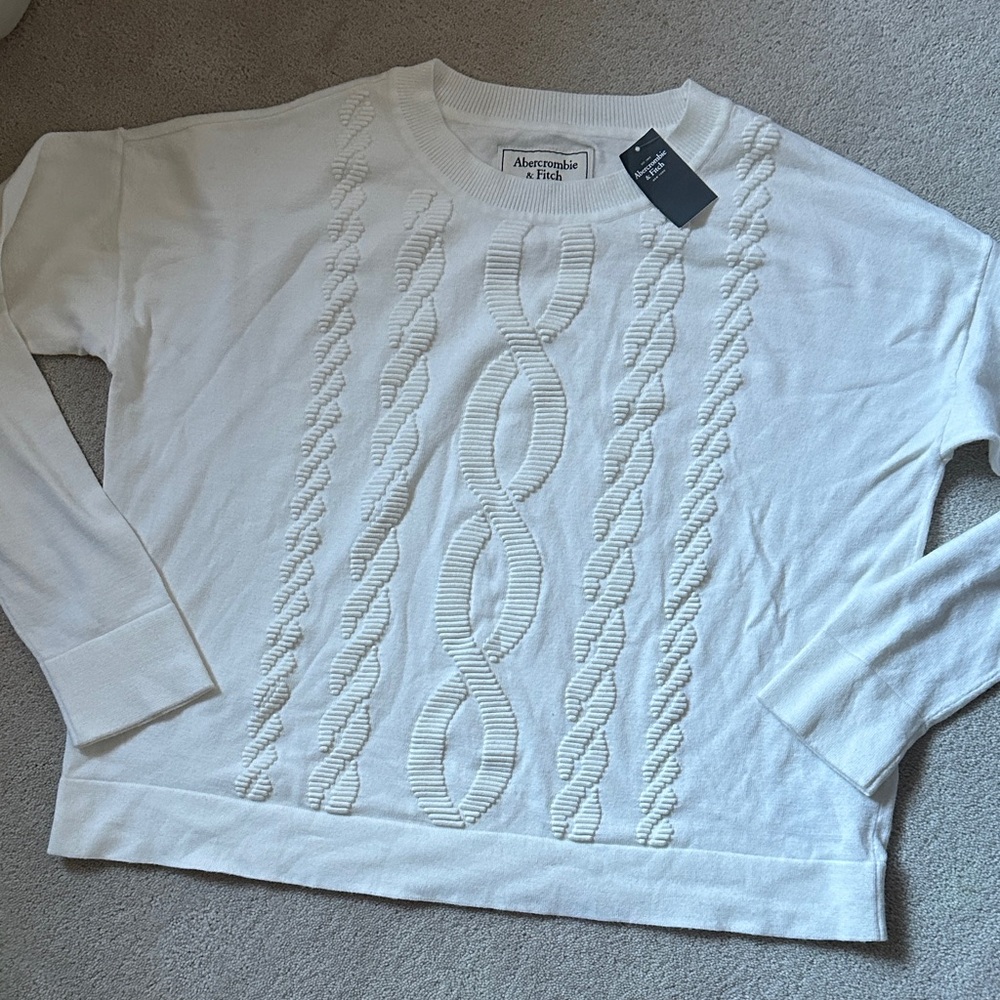 Abercrombie & Fitch Cream Cable Knit Sweater